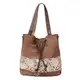 DIRRONA Damen Canvas Handtasche Canvas Schultertasche Beiläufig Hobo Tasche Eleganter Druck Tragetasche Kordelzug Design Strandtasche