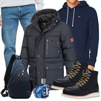 Winter Outfits Edel Lang mit Schwarz SL-Saint "Winter Outfit"Look: Boyfriend, Casual, Classic, Ausgefallene, Edel, Rad, Stil