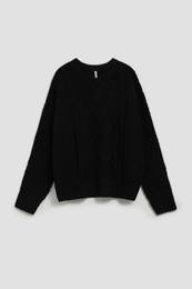 Sweater with decorative fabric