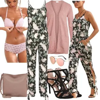 Outfit mit Schwarz High Heel/Sandalette Bullboxer "Cooler Look für den Frühling"