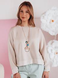 Bluzka damska one size oversize z wisiorkiem NUBISS mokka