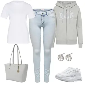 Grauer Sportlook