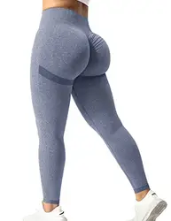 Yiifit Sports Leggings Damen Scrunch Butt High Waist Push Up Gym Fitness Leggings, Grau Blau X-Small
