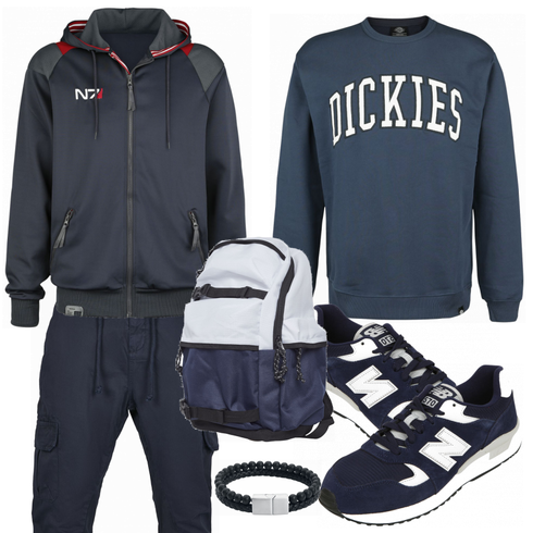 Blau Hose Urban Classics kombinieren