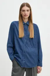 Jeans srajca enska, mornarsko modra barva, 5FV6DQ096