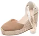 SimpleC Damen Sommer Cap Toe Sandalen Klassik Wedges Heel Knöchelwickel Spitze Espadrilles Kamel Leinwand plattform 4  38
