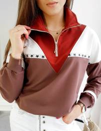 Brown women's sweatshirt BLASER BY0718