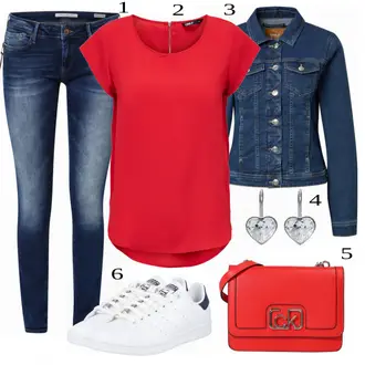 tenues avec Bleu Veste en Jean Only "tenue parfaite"