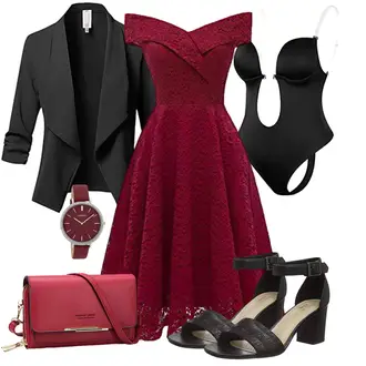 Groß Outfit mit Schwarz/Dunkelgrau Sweatblazer/Boyfriend Blazer/Lederjacke/Longblazer/Lässiger Blazer/Blazerjacke/Smoking Blazer/Strick­blazer/Blusenblazer/Eleganter Blazer/Kurzblazer MOMONIHAO "Eleganter Look"