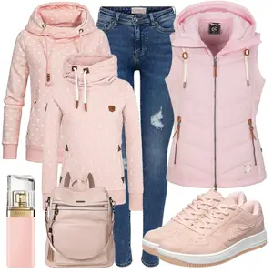 Herbst Outfits mit Rosa SoftshellWeste/ReitWeste/Ärmellose Weste/DaunenWeste/FunktionsWeste/Leichte Weste/Kurze Weste/Puffer Weste/SteppWeste Dry Fashion "Perfekt für den Winter"