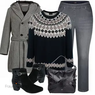 Outfit mit Blau Tasche Ara "Plus Size Mode"
