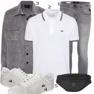 outfit mit Bela Polo majica Lacoste "Priložnostna oblačila"