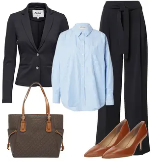 Eleganten, Priložnostne outfit mit Oranžna/Rjava/Bež Poslovna Obutev/Udobna črpalka/Elegantni Čevelj/Čevelj Z Visoko Peto/Visoka Peta Črpalka/Women's Leather shoes/Črpalka z Nizko Petom/Vintage Črpalka Polo Ralph Lauren "Popoln videz za pomlad"Look: Eleganten, Francoski, Pisarna, Stari denar, Brez šivov