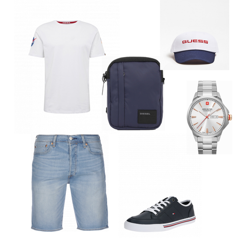 Weiß/Grau T-Shirt Alpha Industries kombinieren