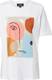 SELECTED FEMME T-Shirt ''''Abstract Face'''' mischfarben / weiß