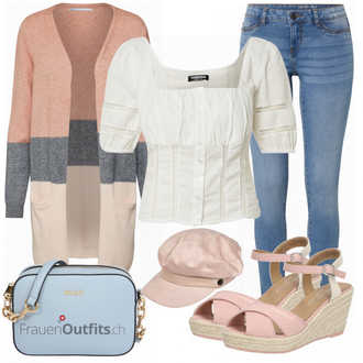Outfit mit Grau Hut Cartoon "Cooler Look für den Frühling"