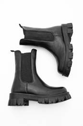 Women's Elastic Casual Boots With Thick Serrated Sole Eslona Black