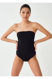 Black Strapless Swimwear