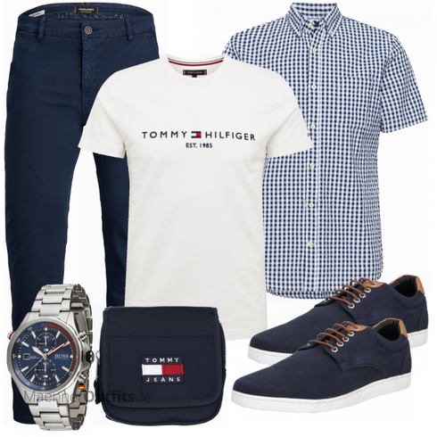 Schwarz Schultertasche Tommy Jeans kombinieren