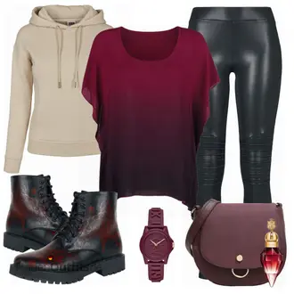Outfit mit Rot Uhr Armani Exchange "Black Premium by EMP"