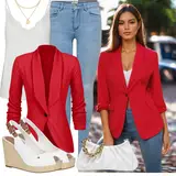 Rote Klassische Blazer Outfits image