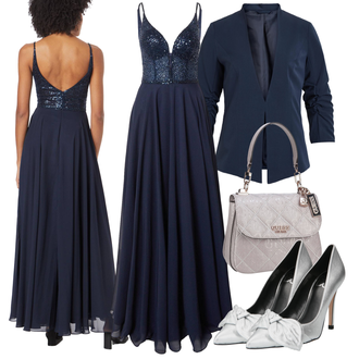 Tenues de festival avec Bleu foncé/Bleu Belle Mère Robe/Invité de Mariage Robe Longue/Robe Party/Robe Longue/Robe d'Invité du Bureau de Mariage Civil/Robe de Gala/Robe de Soirée Longue/Robe Empire/Robe à Bretelle/Robe Longue/Robe de Soirée Pour l'Hiver Swing "Tenue d'automne"