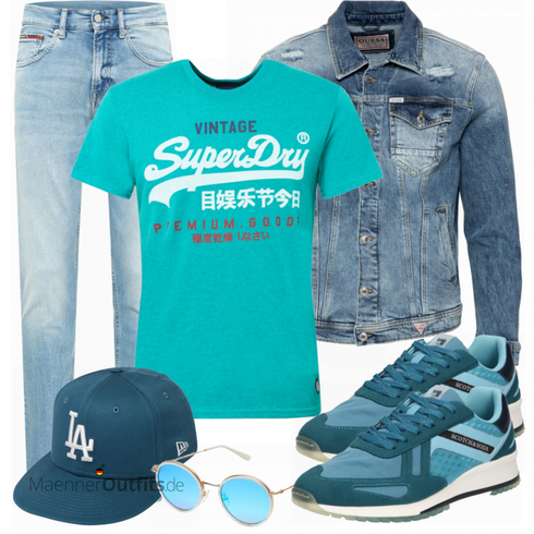 Türkis Schuh Sneaker/Leder Sneaker SCOTCH & SODA kombinieren