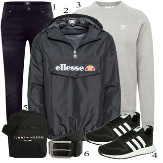 outfit mit Siva Plašč Adidas Originals "Priložnostna oblačila"