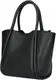 Zwarte Leren Handtas Chique - Bag In Bag Tas - Extra Binnentas - Handtassen Leder - Leer - Zwart