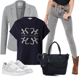 Grau Sweatjacke kombinieren image