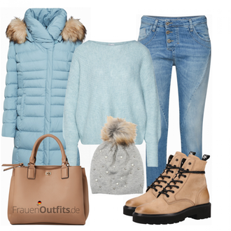 Outfit mit Braun Stiefel Paul Green "Comma"