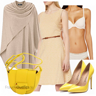 spitze Party Outfit mit Gelb Vintage Pumpe/Eleganter Schuh/Bequemer Pump/High Heel/Hochfrontpump CASTAMERE "edc by ESPRIT kleid"Look: Party, Hochzeit, Jubiläum, Theater, 30 Geburtstag, 18 Geburtstag, Valentinstag, Muttertag, Schule, Besondere Anlässe, Pop Konzert, Geburtstag, 70 Geburtstag, 60 Geburtstag