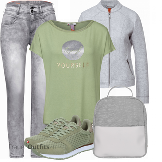 Outfit mit Grün Schuh Sneaker WODEN "Modisches Frühlingsoutfit"