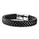 SAVE BRAVE® Männer Armband Leder schwarz, massiver Edelstahlverschluss mit Magnet, Schmuck für Herren aus Leder 21 cm, Männerarmband aus Leder in schwarz nickelfrei, Geschenk Vater, Freund