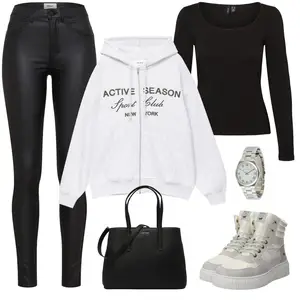 Esthetische Outfit mit Weiß/Grau/Hellgrau Ausgefallener Hoodie/Hoodie/Strick Hoodie/Oversized Zip Hoodie/Sport Hoodie/Sport Sweatshirt/Sweatjacke/Vintage Hoodie Pull&Bear "Stylisher Look"look: Streetwear, Esthetische, Kpop, Unisex, Sportlich, Hip Hop