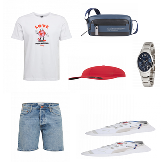 Outfit mit Grau/Weiß Sneaker Puma "Sommer Style"