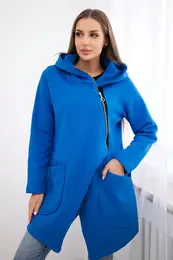 Zateplen mikina s asymetrickm zipem fialov modr