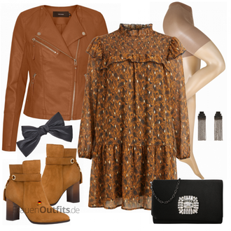 Outfit mit Braun Lederjacke VERO MODA "Modisches Frühlings outfit"