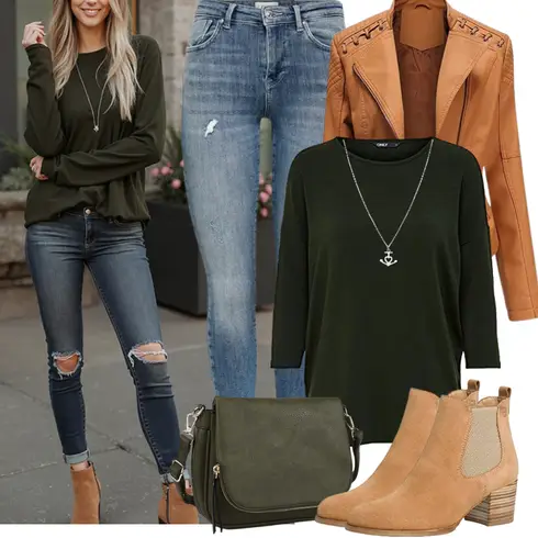 Beige/Braun/Orange Sommerjacke/Jacke mit Seitlichem Reißverschluss/Vintage Lederjacke/Ajourstrickjacke/Bikerjacke/Kunstlederjacke YYNUDA kombinieren