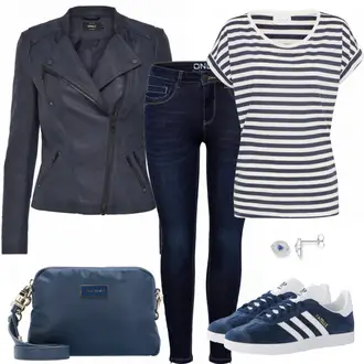Gazelle Outfit mit Grau Sneaker Adidas Originals "BlueSpirit"