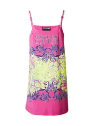 Šaty citronově žlutá / jablko / tmavě fialová / pink