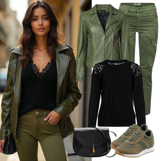 outfit mit Rjava/Črna/Zelena/Roza/Rumena Sintetična jakna/Bluzon/Box jakna/Trajnostna Jakna/Jakna iz Umetnega Usnja/Crop Jakna/Kratka Jakna Trendyol "Stilsko oblačilo za pomlad"