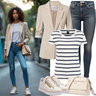 Basic Outfit sa Bež Odijelo Pieces "Poslovno ležerne ženske odjeće"