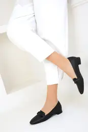 Black Women's Flats 18907