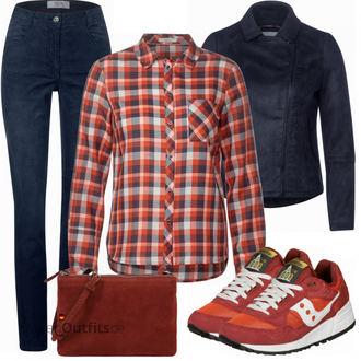 Outfit mit Weiß Sneaker Saucony "Modischer Look für den Herbst"
