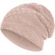 Compagno warm gefütterte Wintermütze Beanie Strickmütze Hat Herren Damen Mütze Haube Einheitsgröße, Farbe:Rose