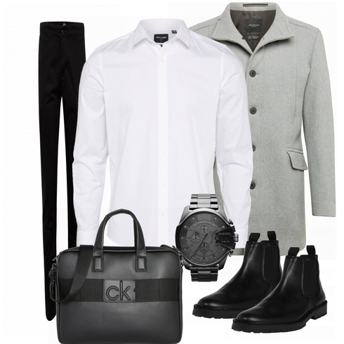 Schwarz Stiefel SELECTED HOMME kombinieren