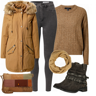 Outfit met bruin Desigual "Perfect voor de winter"