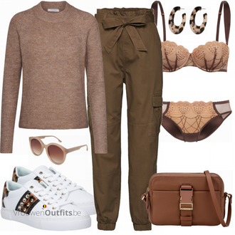 Outfit met rood Broek Only "Only Broek"