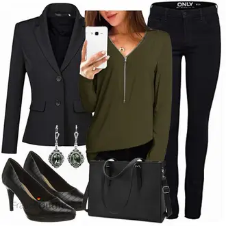 Langarm Outfit mit Dunkelgrün Sportliche Bluse/Crash­Bluse/Bluse Mit Kapuze/Bluse/Bluse Oberteil/Einfarbige Bluse/LangarmBluse YOINS "Modisches Frühlingsoutfit"